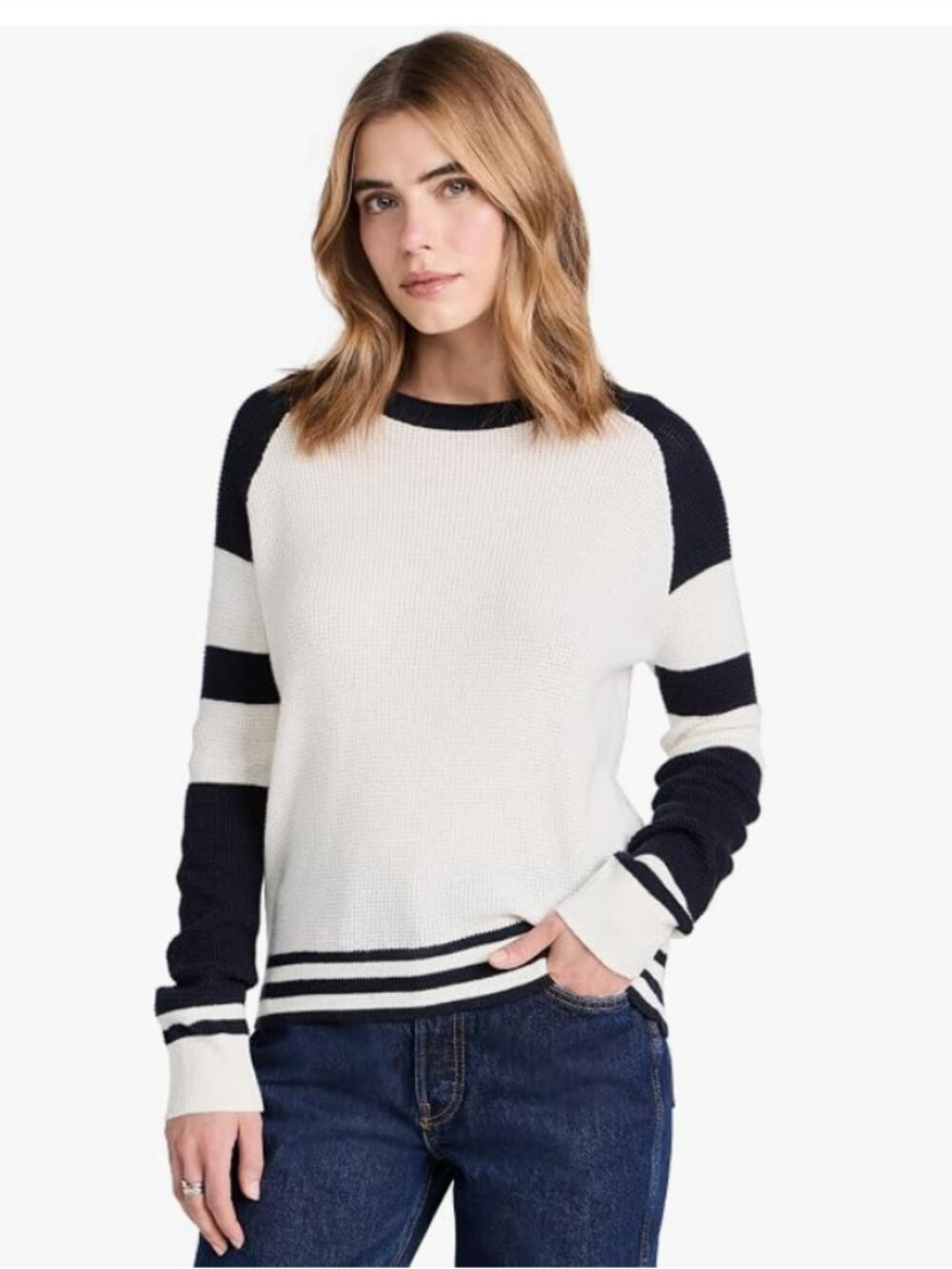 FAHERTY Women's Throwback Stripe Sweater (Large)